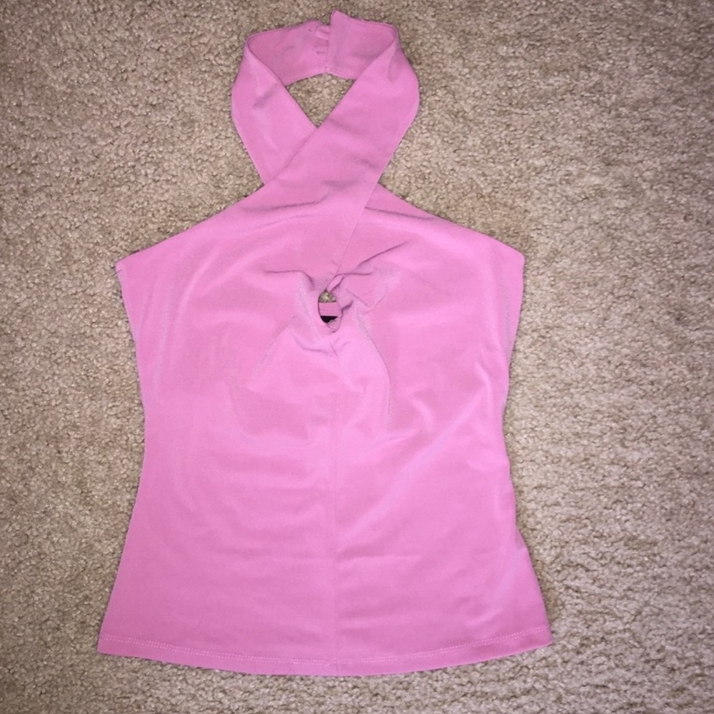 Pink Sexy Key Hole Halter Top